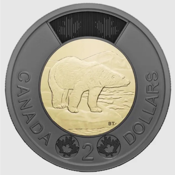 2022 Canada Black Ring Toonie $2 Dollar Tribute to Queen Elizabeth Coin Money - Picture 2 of 3